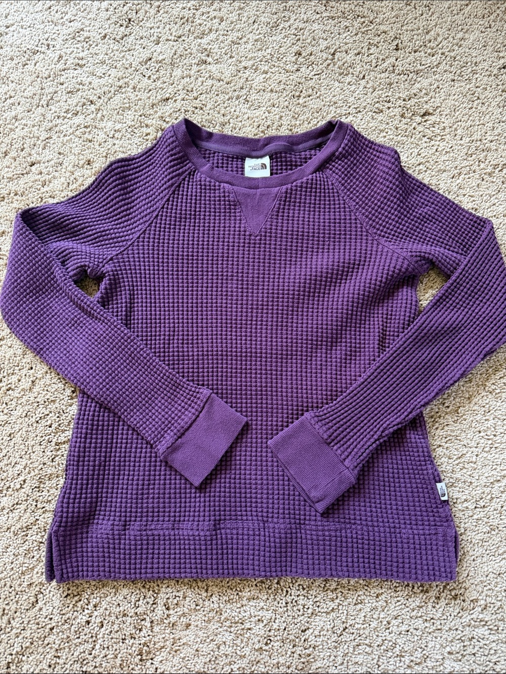 The North Face Women's Purple Waffle-Knit Long Sleeve Tee
